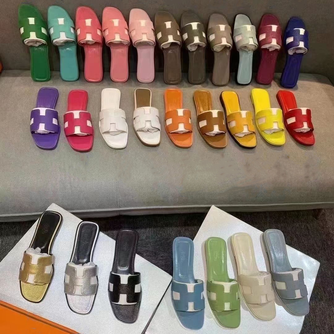 New Trendy Genuine Leather Women Black Flat Sandals