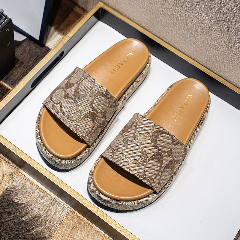 Wholesale Designer Sculpted C Flatform Slide in Signature Jacquard - Image 6