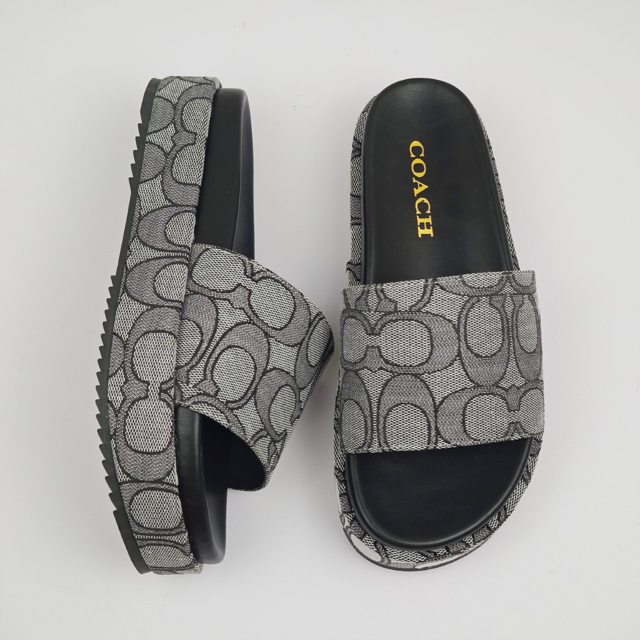 Wholesale Designer Sculpted C Flatform Slide in Signature Jacquard - Image 5