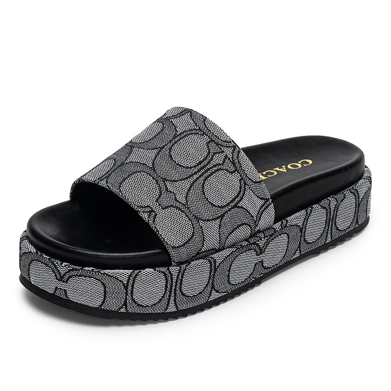 Wholesale Designer Sculpted C Flatform Slide in Signature Jacquard - Image 4