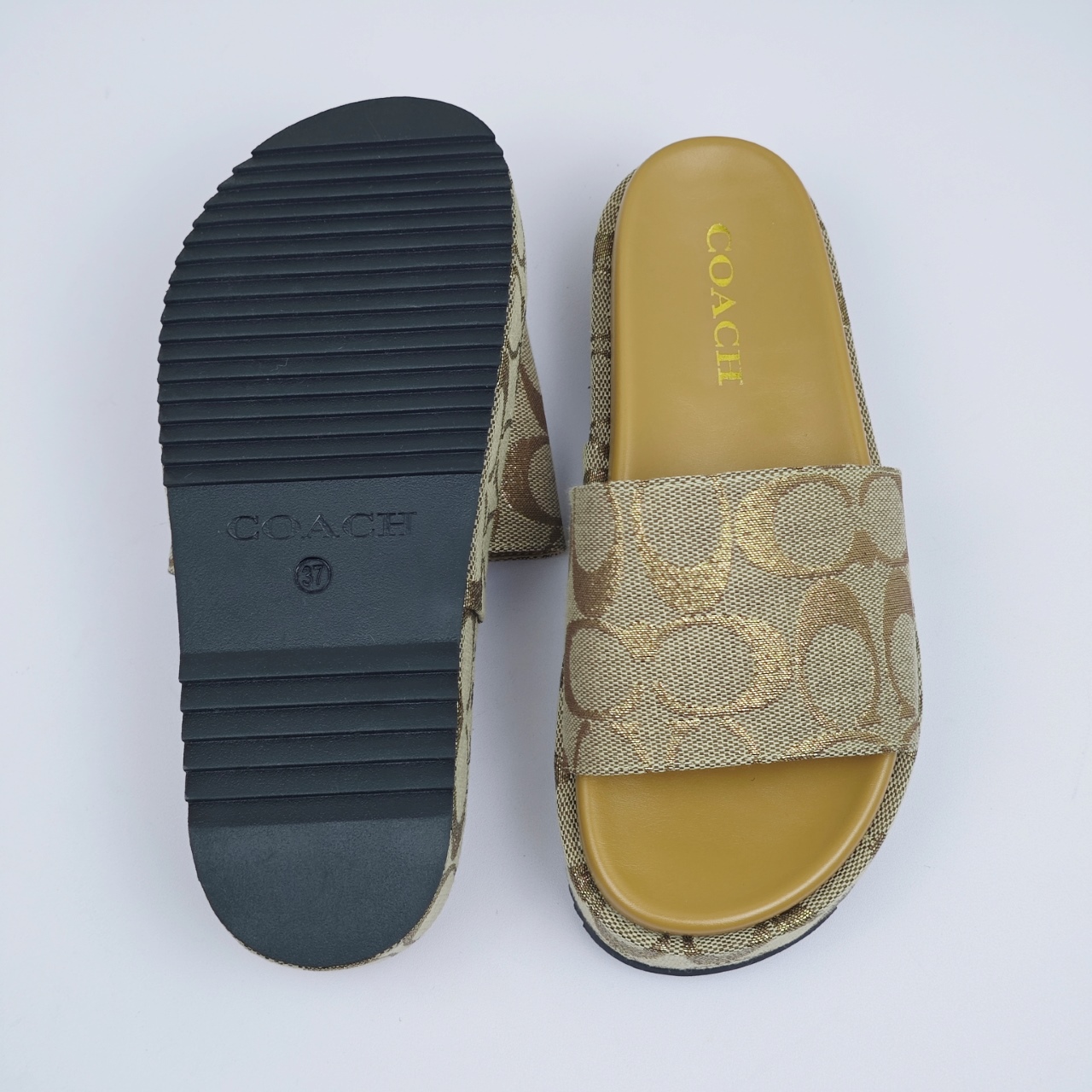 Wholesale Designer Sculpted C Flatform Slide in Signature Jacquard - Image 3