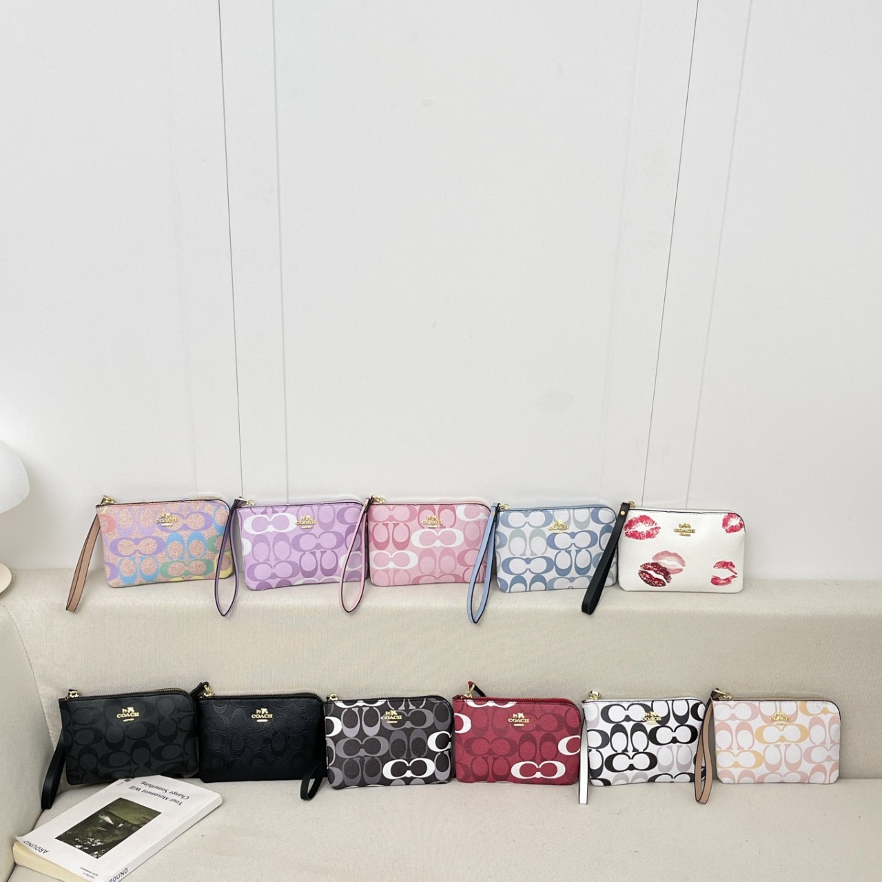 Popular Corner Large Corner Zip Wristlet In Signature