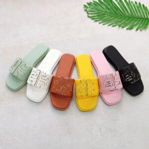 Designer Fashion Sandalias Ladies Flat Sandals Double T Sport Slide